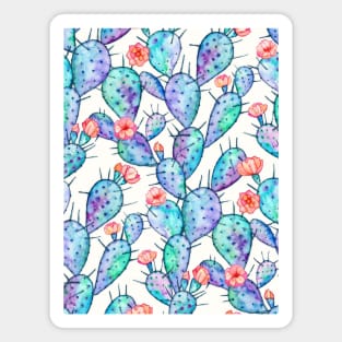 Rainbow Watercolor Cactus Pattern Magnet